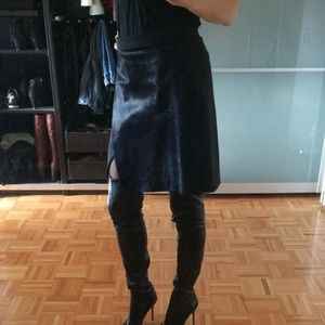 Club Monaco sexy envelope skirt w calf hair